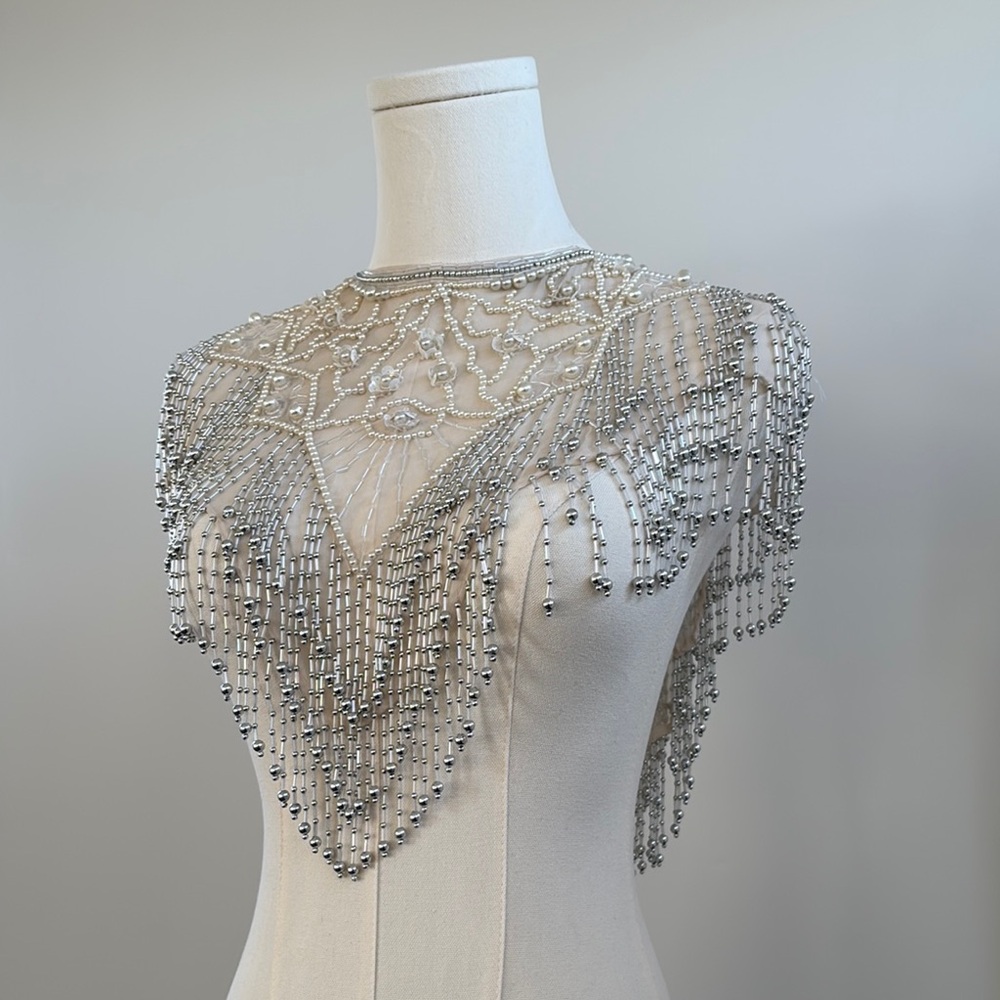 Vintage Beaded Art Deco Capelet – Handcrafted Statement Piece